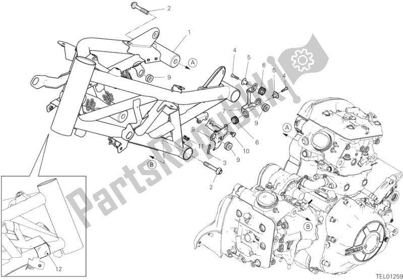 Wszystkie części do Rama Ducati Diavel 1260 S Brasil 2019